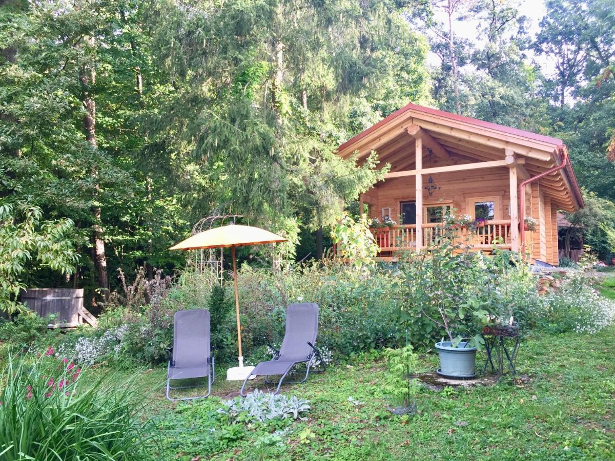 Blockhaus Chalet Mit Beheizbarem Badefass Und Infrarotsauna Auf Der Terrasse Oberschützen Eksteriør bilde